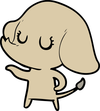 Bir insan tarafından çizilmiş şirin bir fil.