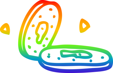 Bir insan tarafından çizilmiş altın sikkelerin çizgi çizimi