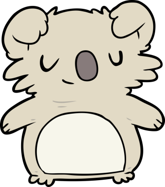 Bir insan tarafından çizilmiş sevimli çizgi film koalası.