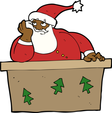 Bir insan tarafından çizilmiş Noel Baba 'dan sıkılan çizgi film.