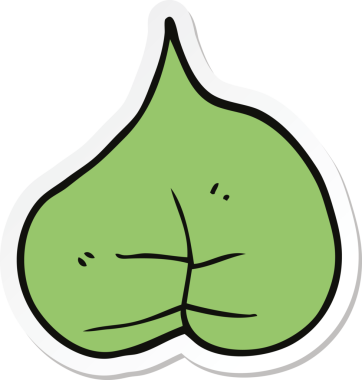 Bir insan tarafından çizilmiş karikatür yaprağının çıkartması.