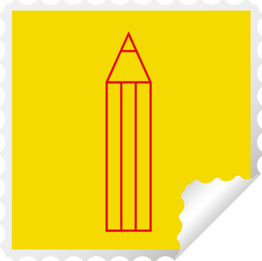 Bir insan tarafından çizilmiş kalem vektörü resimleme kare soyma etiketi