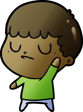 Bir insan tarafından çizilmiş huysuz çocuk çizgi filmi.