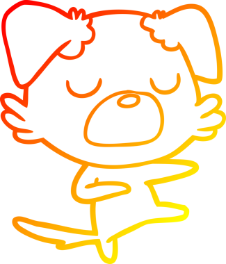 Bir insan tarafından çizilmiş çizgi film köpeğinin sıcak çizgi çizimi