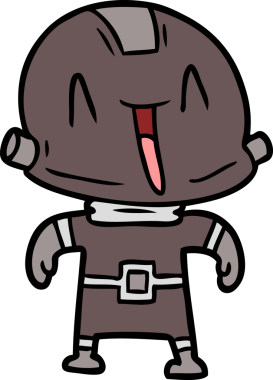 Bir insan tarafından çizilmiş çizgi film robotu