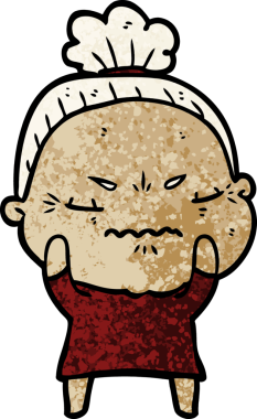 Çizgi film bir insan tarafından çizilmiş yaşlı bir kadın tarafından rahatsız edildi.