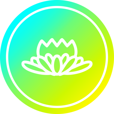 Bir insan tarafından çizilmiş nilüfer çiçeği dairesel ikonu