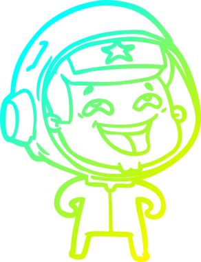 Bir insan tarafından çizilmiş gülen astronotun soğuk gradyan çizimi