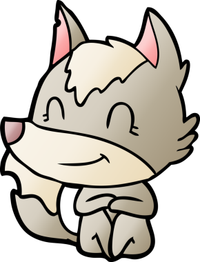 Bir insan tarafından çizilmiş dost canlısı bir kurt.