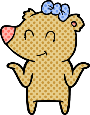 Bir insan tarafından çizilmiş dişi ayı çizgi filmi.