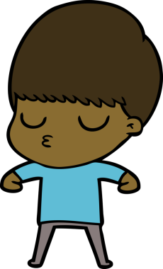 Bir insan tarafından çizilmiş sakin çocuk çizgi filmi.