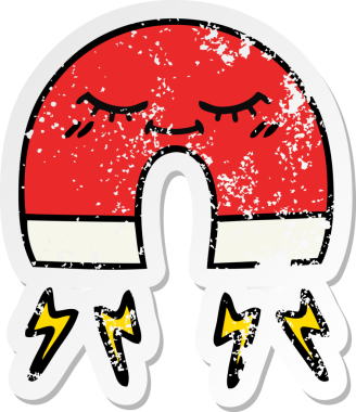 Bir insan tarafından çizilmiş şirin bir karikatür mıknatısı.