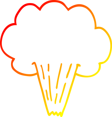 Bir insan tarafından çizilen sıcak çizgi çizgi çizgi film vızıltısı bulutu