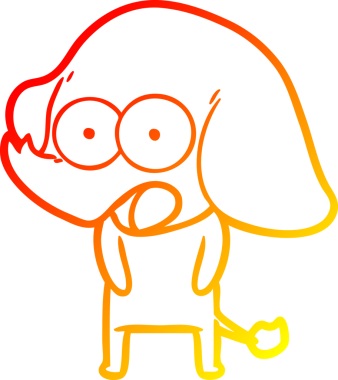 Bir insan tarafından çizilmiş şirin bir fil çizimi.