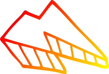 Bir insan tarafından çizilmiş çizgi film yıldırımının sıcak çizgi çizimi
