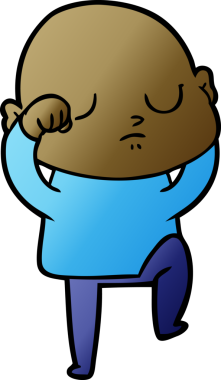 bir insan tarafından çizilmiş kel bir adam.