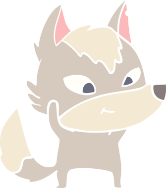 Bir insan tarafından çizilmiş düz renkli çizgi film kurdu.