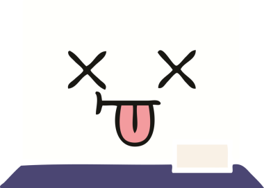 Bir insan tarafından çizilmiş beyaz bir panonun düz renkli retro karikatürü