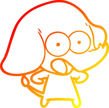 Bir insan tarafından çizilmiş şirin bir fil çizimi.