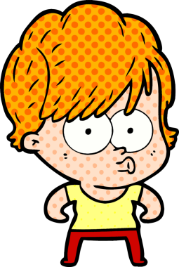 Bir insan tarafından çizilmiş karikatür kadın.