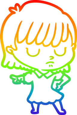 gökkuşağı gradyan çizimi bir insan tarafından çizilmiş bir karikatür kadın