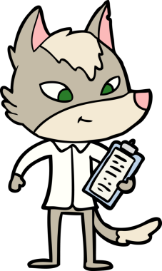 Bir insan tarafından çizilmiş dost canlısı bir kurt yönetmeni.