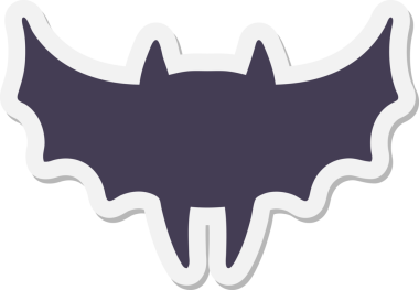 Bir insan tarafından çizilmiş Cadılar Bayramı yarasa çıkartması.