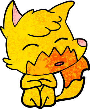 Bir insan tarafından çizilmiş tilki çizgi film karakteri