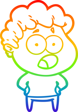 gökkuşağı gradyanı çizimi bir insan tarafından çizilmiş şok bir adam