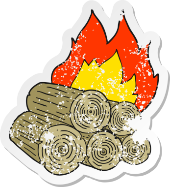 Bir insan tarafından çizilmiş yanan bir karikatürün gerilimli yapıştırması.