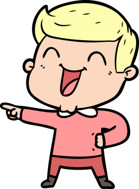 Bir insan tarafından çizilmiş gülen çizgi film adamı.