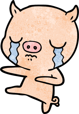 Bir insan tarafından çizilmiş domuz ağlaması.