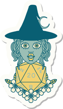 Bir insan tarafından çizilmiş doğal yirmi zarlı bir cadının çıkartması.