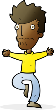 Bir insan tarafından çizilmiş korkmuş bir adam.