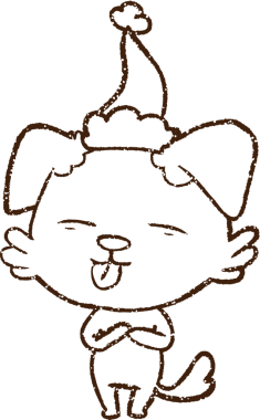 Bir insan tarafından çizilmiş Noel Köpeği Kömürü