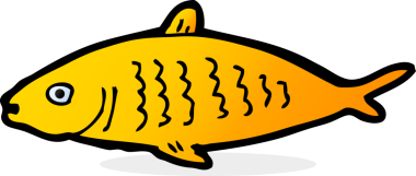 bir insan tarafından çizilmiş karikatür balığı