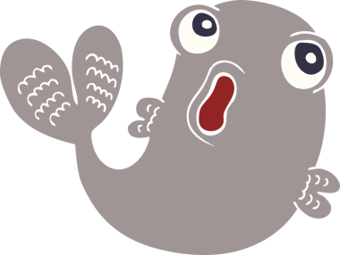 Bir insan tarafından çizilmiş bir balık karalaması.