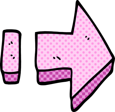 Bir insan tarafından çizilmiş karalama işaretli ok