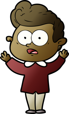 Bir insan tarafından çizilmiş çizgi film bakışlı adam.