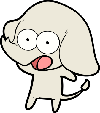 Bir insan tarafından çizilmiş şirin bir fil.