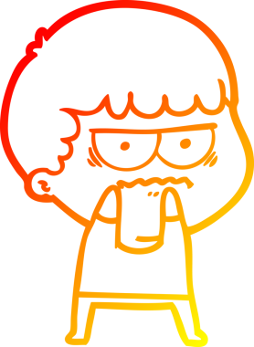 Bir insan tarafından çizilmiş, kızgın bir çizgi film karakteri.