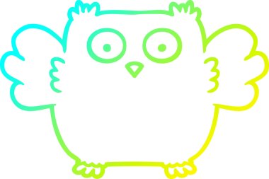 Bir insan tarafından çizilen baykuşun soğuk gradyan çizgisi.