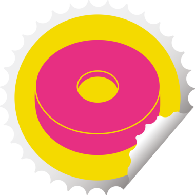 bir insan tarafından çizilmiş donut grafik vektör dairesel soyma etiketi