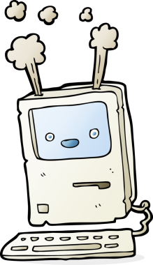 bir insan tarafından çizilmiş eski bir bilgisayar