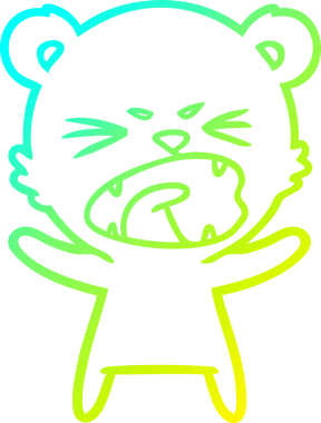 Bir insan tarafından çizilmiş kızgın bir kutup ayısının soğuk çizgi çizimi.