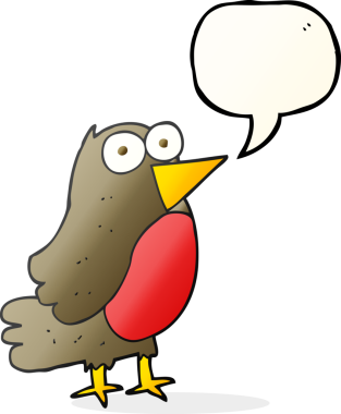 Bir insan tarafından çizilmiş serbest konuşma balonu çizgi filmi Robin.