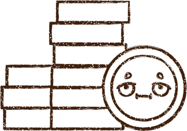 Bir insan tarafından çizilmiş bozuk para yığını Kömür Çizimi