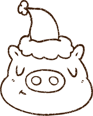 Noel Domuz Kömürü Bir insan tarafından çizilmiş