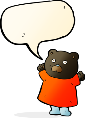 Bir insan tarafından çizilmiş komik çizgi film kara ayısı.