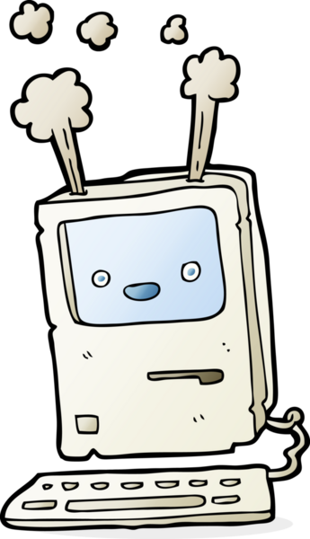 bir insan tarafından çizilmiş eski bir bilgisayar